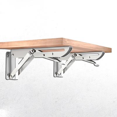 China One-Key Operate Jieyang Factory Bench Table Bracket For Folding Shelves Iron Wall Mount Adjustable Foldable Shelf Brackets for sale