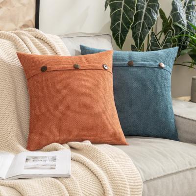 China Single Buckle Canvas Pillow Case Coconut Cushion Pillow Cover Sofa Car Home Folded Canvas Cushion Cover for sale