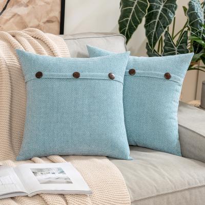 China Amazon Selling Coconut Needle Folded Luxury Linen Button Sofa Cushion Cotton Single Light Button Hot Linen Double Pillowcase for sale