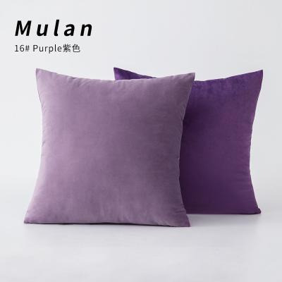 China Portable Wholesale Cheap Price 32 Colors Pillow Cushion Cover Solid Color Polyester Velvet Fabric Super Soft Tile Case For Sofa for sale