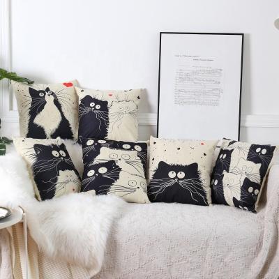 China Custom Size Viable Hit Amazon Printing Pillow Cushion Covers Cat Decorative Pillow Covers Animal Cushion Covers for sale