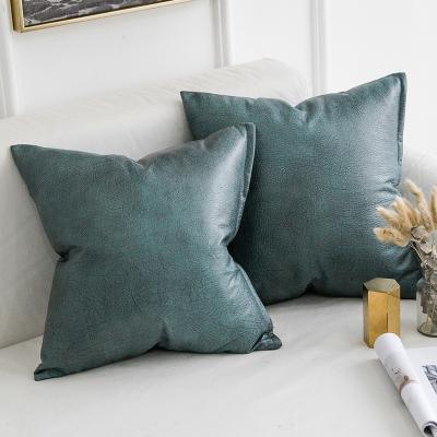 China Waterproof PU Faux Leather Pillow Cover Waterproof PU Cushion Cover 45x45cm for sale