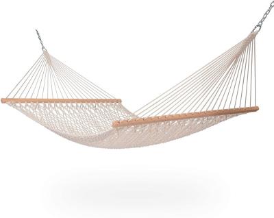 China Modern Traditional Cotton Rope Hammock with Chains Outdoor, Indoor, Patio Yard, Double Solid Wood, for Two Person 440 lbs and Max for sale