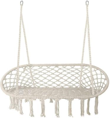 China Lightweight Hammock Chair Macrame Swing Cotton Handwoven Macrame for Swinging Mesh Hanging Chair Indoor and Outdoor Swing for sale