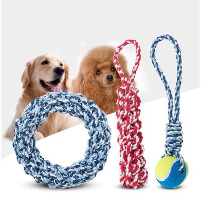 China Manufacturer Viable Factory Cotton Rope Toys Custom Toy Teeth Clean Durable Pet Accessories Wholesale Chew Dog Circle Toy for sale