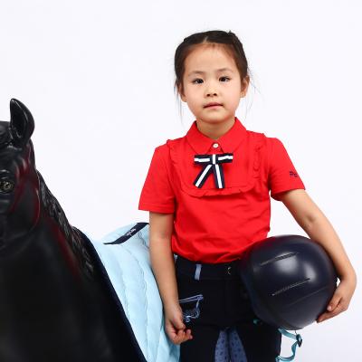 China Wholesale High Quality Equestrian Riding Shirts Show Shirts Factory Price Kids Clothing Competition 100%Nylon Tank Top For Girl for sale