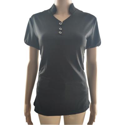 China Sporty Chic Ladies Polo Polyester Fiber Performance Riding Tops for sale