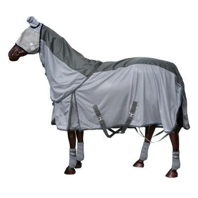 China Professional Manufacturer 600D Ripstop Polyester Horse Fly Rug Set Polo Wrap Funny Fly Veils High Quality Customize Equestrian Riding Products for sale