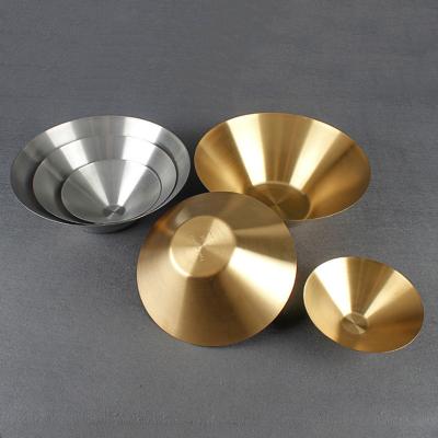 China Factory home kitchen hotel restaurant 304 stainless steel fruit dish snack nut plate salad bowl viable inclined fruit bowl for sale