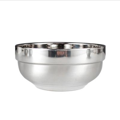 China Factory Direct Double 304 Stainless Steel Metal Bowl Hotel Restaurant Cereal Salad Rice Noodles Home Direct Viable for sale