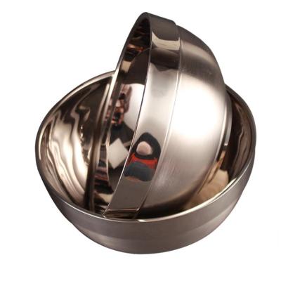 China Viable factory direct home kitchen hotel restaurant cereal salad rice 304 stainless steel metal bowl for sale