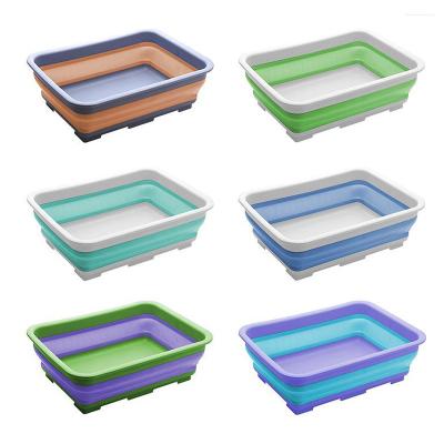 China Sustainable Collapsible Sink With 10L Portable Collapsible Wash Basin Dish Tub For Washing Dishes for sale