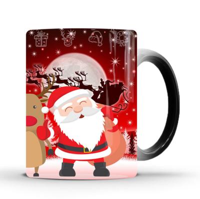 China 2021 New Christmas Viable Creative Color-Changing Ceramic Coffee Tea Sublimation Magic Mug for sale