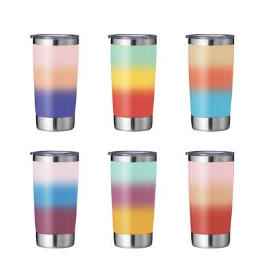 China Viable Simple Modern Slim Cruiser Tumbler With Flip Lid Straw Insulated Travel Cup Stainless Steel Clear Water Bottle for sale