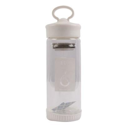 China Best Viable 300ml Selling Portable Clear Glass Water Milk Tea Infuser Bottle With Filter for sale