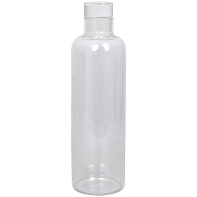 China 500ml Custom Logo BPA Unbreakable Reusable Sustainable Borosilicate Glass Free Clear Water Bottle for sale