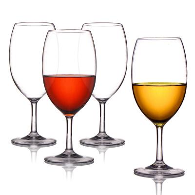 China 2021 BPA Tritan Free Shatterproof Tumbler 550ml Eco Friendly Clear Reusable Plastic Wine Glasses for sale