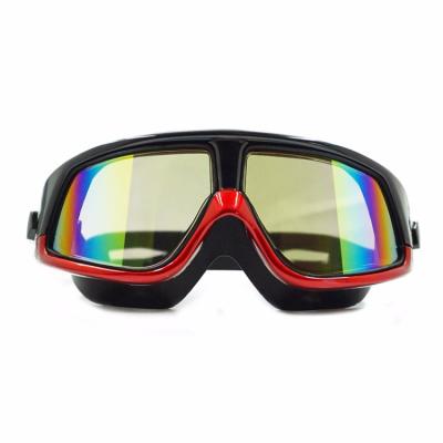 China Large Frame Soft Silicone Mirrored Swimming Goggles For Adults for sale