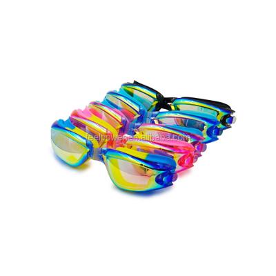 China Colorful Waterproof High Quality Silicone Kids Swimming Goggles With Ear Plug for sale