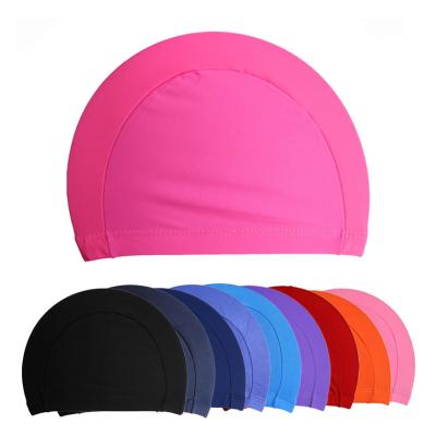 China Waterproof Customized Printing Lycra Swim Hat Spandex Adult Swim Caps for sale