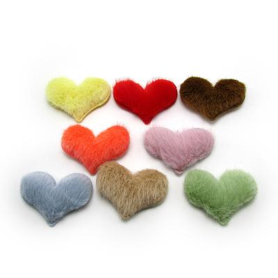 China Fashionable Customized Colorful Soft Heart, Star, Flower, Butterfly Patches Fur Pin Brooch for sale