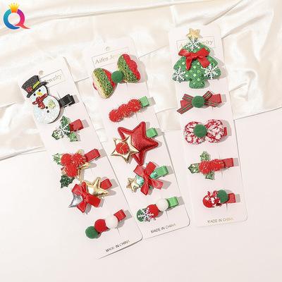 China HP-226 Fashion Simple Cute Kids Baby Hair Accessories Wholesale Environmentally Friendly Clip Girls Christmas Hairpin for sale