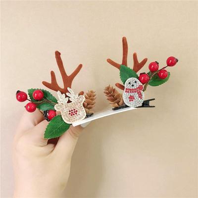 China HP-218 Fashion Environmental Friendly Adults Kids Gift Hair Ornaments Christmas Hairpin Hair Accessories Clips For Girls for sale