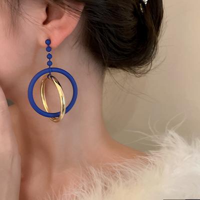 China Fashion Durable European American Women's Retro Circle Earrings E-0937 925 Silver Jewelry Korean Hoop Earrings Circle Earrings for sale