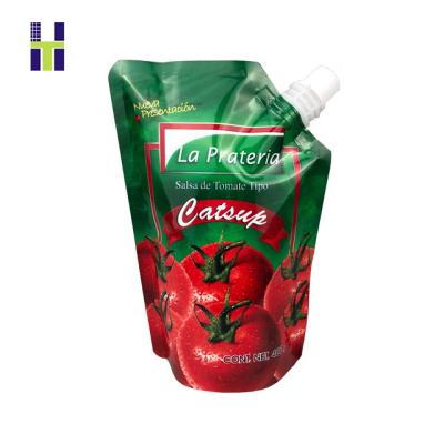 China Custom Printed Barrier Tomato Ketchup Stand Up Pouch With Spout for sale