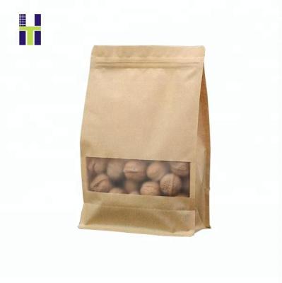 China Barrier Heat Seal Kraft Paper Bag With Window And Zipper for sale