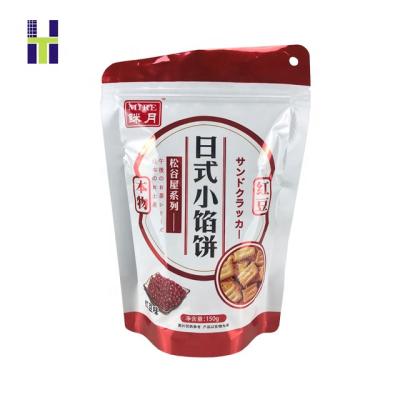 China Custom Printed Plastic Foil Barrier Cookies Pouch With Zip for sale