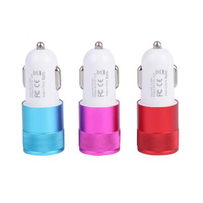 China Colorful Auto Accessories QC2.0 Double USB Car Charger Smart Portable Mini Car Adapter for sale