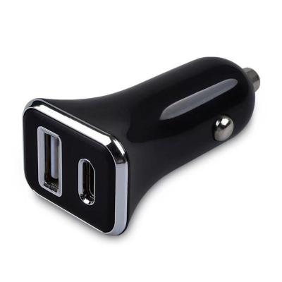 China QC3.0 2 in 1 PD 30W Electric Mobile Charging QC 3.0 High Power Dual A+C Quick Accesses Fast TYPE-C Car Charger for sale