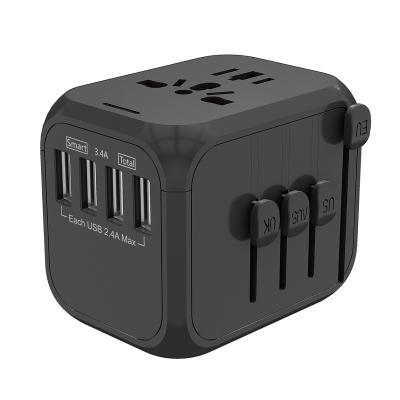 China Universal Qc5.0 Travel Adapter With Plug Global Travel Adapter Power Adapter Converter With Type C port 5V 5A for sale