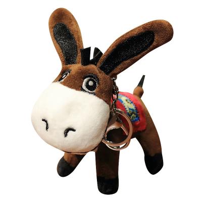 China Custom Wholesale Cheap Plush Mini Donkey Keychain Plush 12cm Soft Toy Key Chain Promotion Gifts for sale