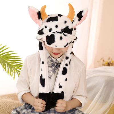 China Funny Interactive Jumping Moving Hats Promotional Animal Ear Plush Gifts Hat for sale