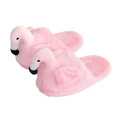 China Cushioning Soft Plush Comfortable Bedroom Fleece Memory Foam Women Slippers Flamingo Animals Warm Indoor Shoes Gifts For Women Girls for sale