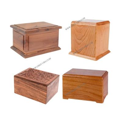 China European Wholesale Elegant Competitive Price Rectangle Wooden Cremation Urn Style Urns For Adult Human Ashes Urn Boxes for sale