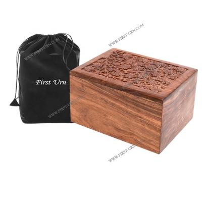 China New Design European Popular Large Urns Manufacturers Style Rosewood Human Cremation Urn for sale