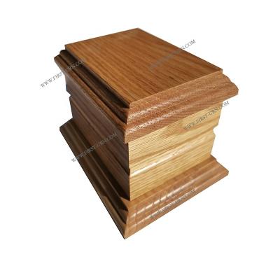 China OEM Stocked Customized Classic Cost Based Wood Caskets Wood Urn Ashes Boxes For Ashes for sale