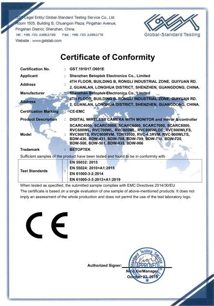 CE - Shenzhen Betoptek Electronics Co., Ltd.