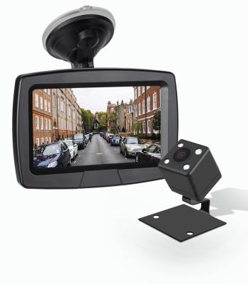 China Multi-Language Wire Camera System Support 4.3 Inch Monitor Waterproof Rear View 4 LED Backup Camera Wired 4.3 Inch Car Camera System for sale