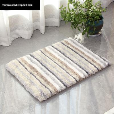 China Viable Hot Selling Fresh And Simple Striped Super Absorbent Bathroom Mat Carpet Non-slip Bath Mat for sale