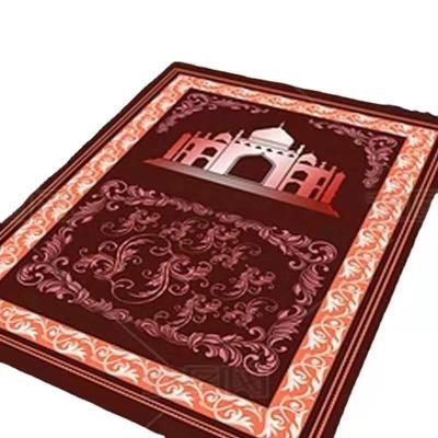 China Stain Resistant Digital Printed 3d Anti Slip Backing Raschel Prayer Cover Islam Prayer Mat For Muslim Custom Size for sale