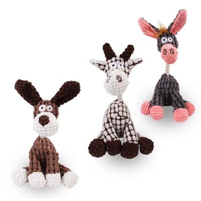 China Sustainable Pet Plush Toys Donkey Train Squeaky Dog Toy for sale