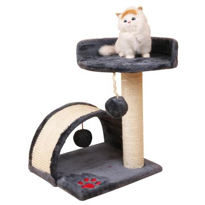 China 45cm High Small Viable Playhouse Cat Tree Scratcher Pet Furniture Cat Tree Sisal Scratching Post for sale