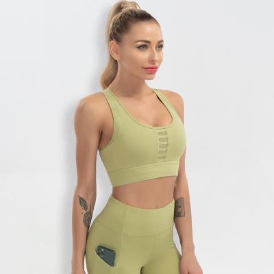 China New Arrival Breathable Stretch Yoga Tops Gym Seamless High Gradient Sports Bra Training Wear For Women for sale