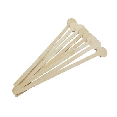 China Newell Custom Bamboo Coffee Stirrer Sugar Espresso Plug Electric Round Viable Head Wooden Coffee Stirrers With Disposable Hot Stamping Logo for sale