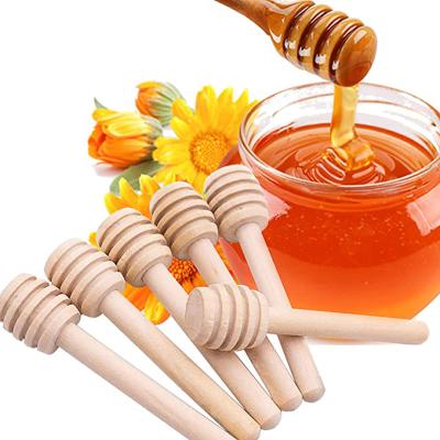 China Newell Disposable Factory Logo 3 Inch Customized Natural Mini Honeycomb Stick Wooden Honey Dipper Honey Stirrer for Drizzle Honey Dispense for sale