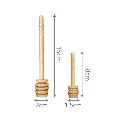 China Newell 8cm Disposable Factory Logo Natural Customized Portable Wooden Jam Honey Dipper Honey Wand Stirrer For Honey Jar Dispense Drizzle for sale